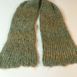 #22 Handmade Crochet Green limey and silvery colors Scarf winter fall